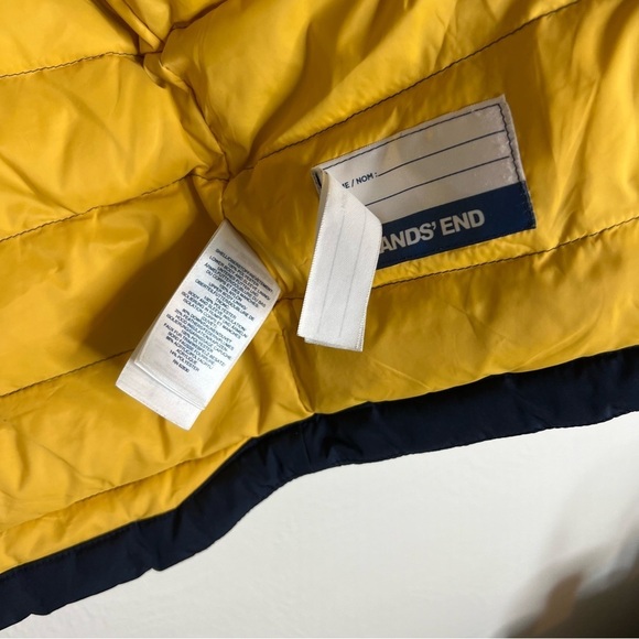 Lands' End Kids Winter Parka Coat Navy Blue Fleece Lined Grow-A-Long Size S(4) - Picture 9 of 16